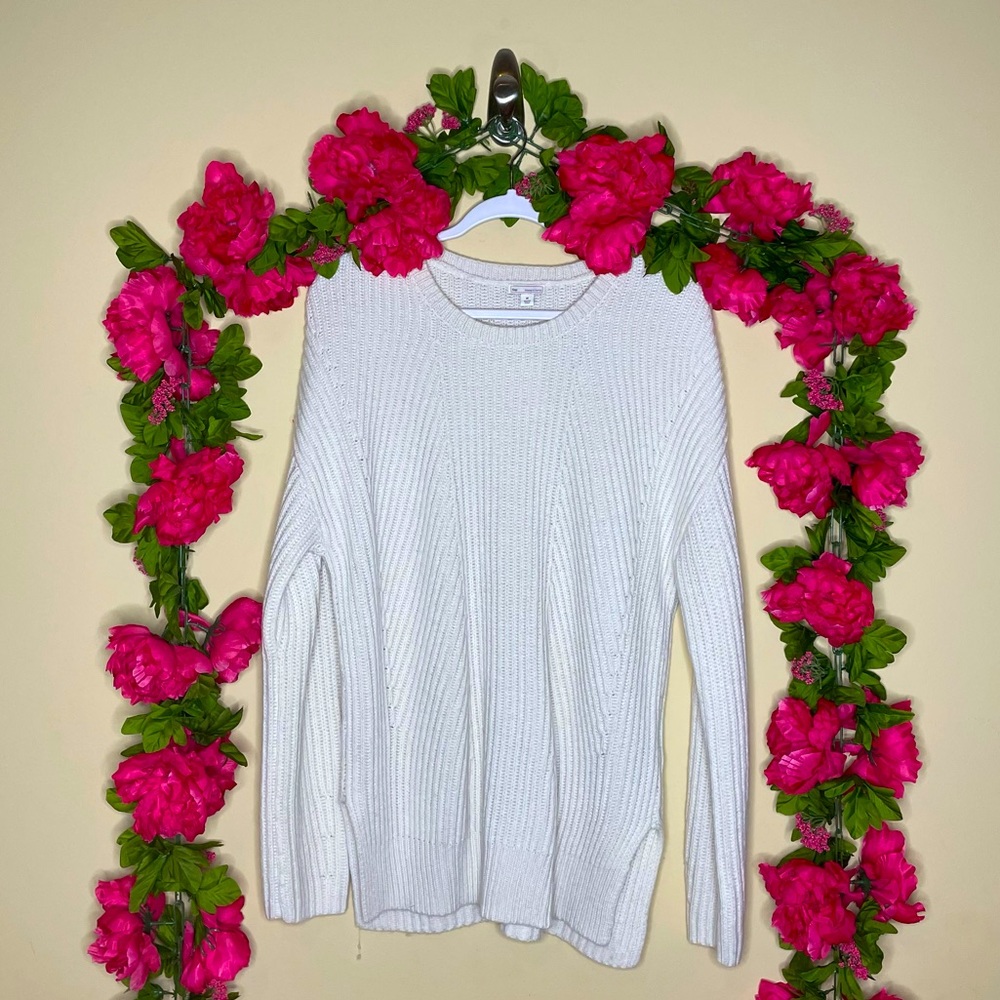 Gap Boyfriend Ribbed Knit Lamb’s Wool Blend Crewneck Sweater Size M NEW